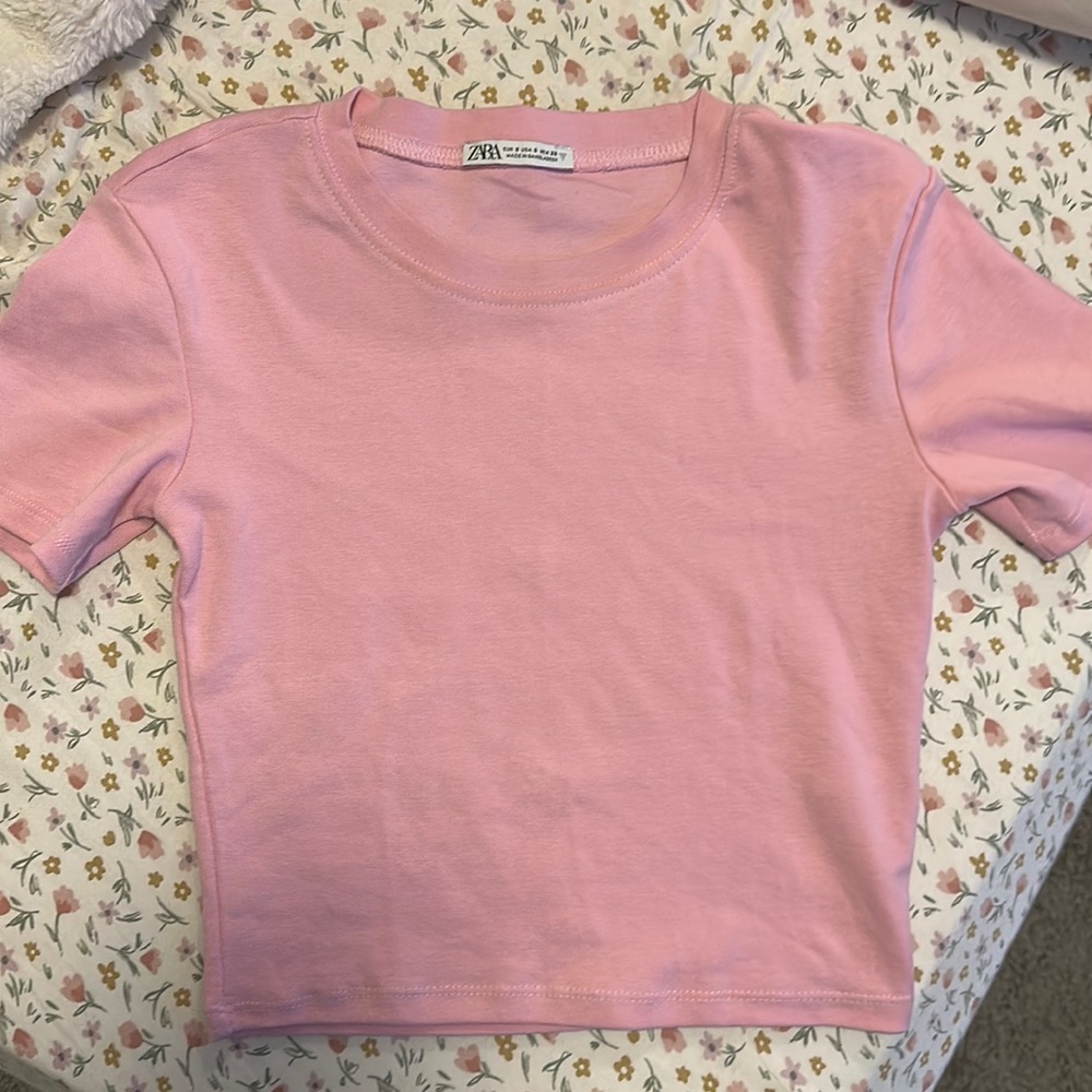 pink baby t zara